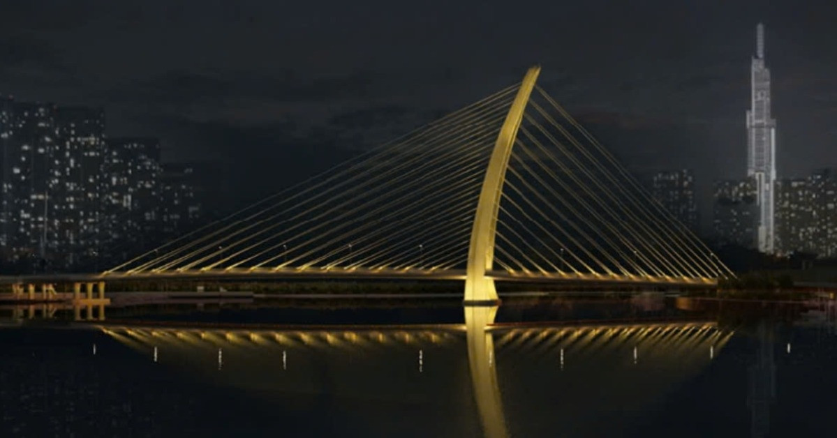 Le pont Ba Son est équipé d'un éclairage artistique.