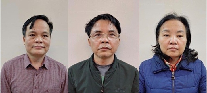 Angeklagte von links nach rechts: Lam Van Tuan; Phan Huy Van; Phan Thi Khanh Van.