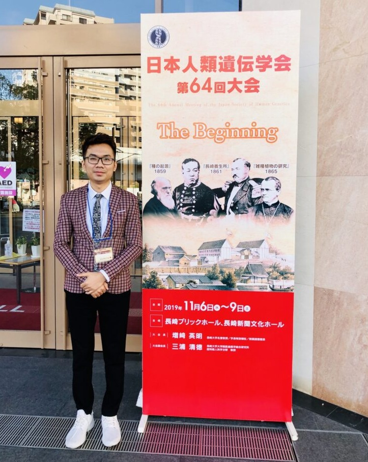 Dr. Diep Minh Quang is a presenter at the 64th Annual Meeting of the Japanese Society of Human Genetics. Photo provided by the character.