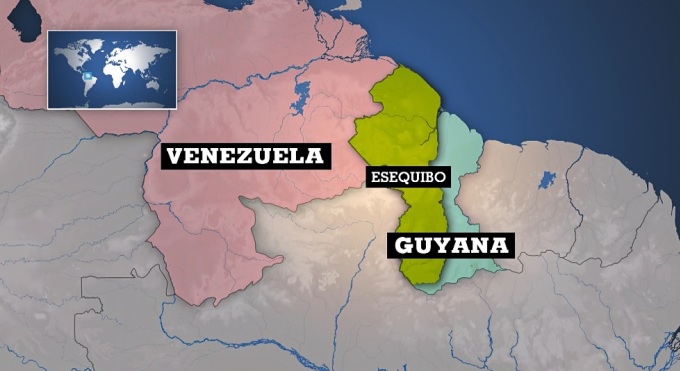 Vị trí khu vực tranh chấp Esequibo nằm giữa Venezuela và Guyana. Đồ họa: France24