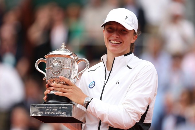 Swiatek ganó sus tres finales de Roland Garros. Foto: AFP