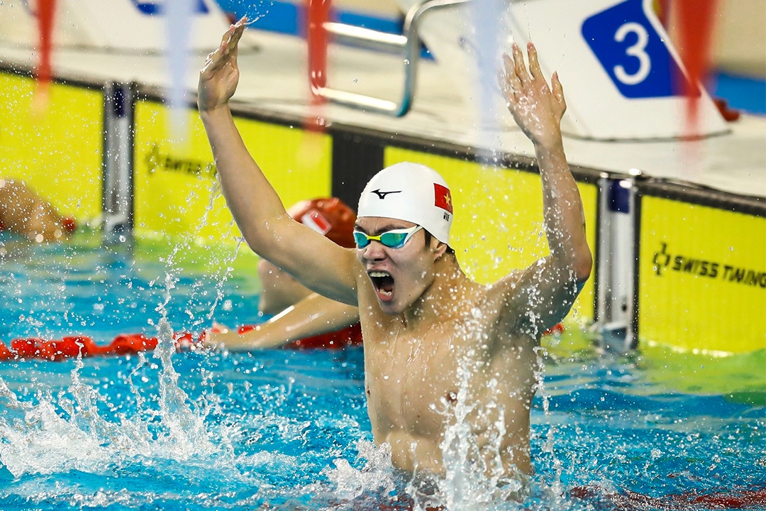Emotionaler Rückzug der Bilder der vietnamesischen Schwimmmannschaft