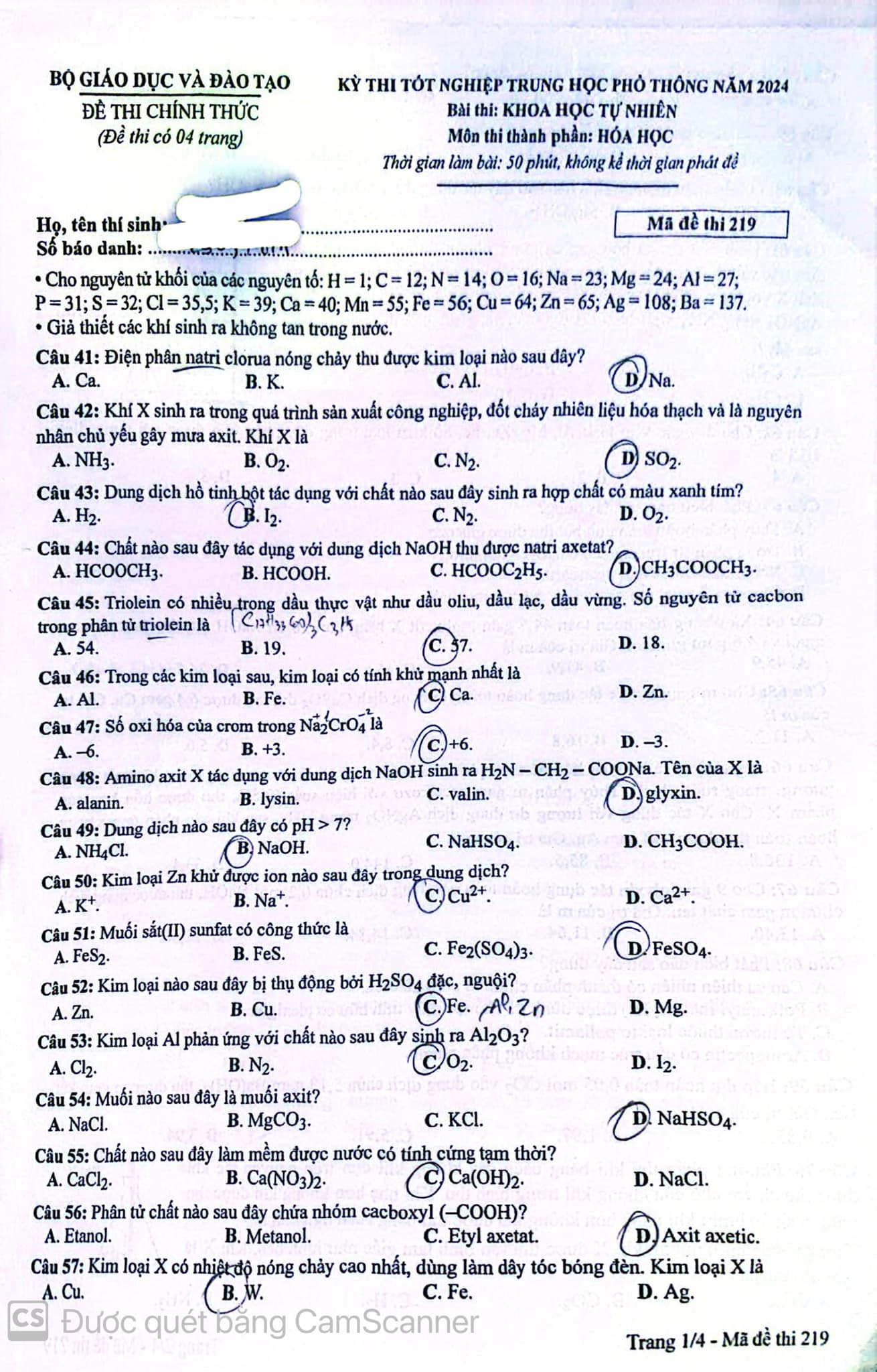 Đề thi môn Vật lý, Hóa học, Sinh học tốt nghiệp THPT 2024 nhanh nhất- Ảnh 18.