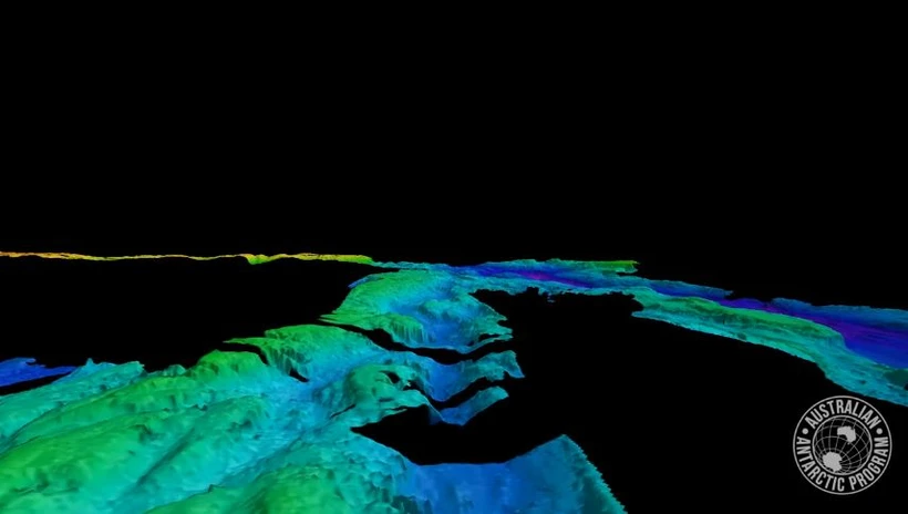 El enorme cañón submarino fue descubierto gracias al sistema de sonar del rompehielos RSV Nuyina. (Foto: Antarctica Australia)