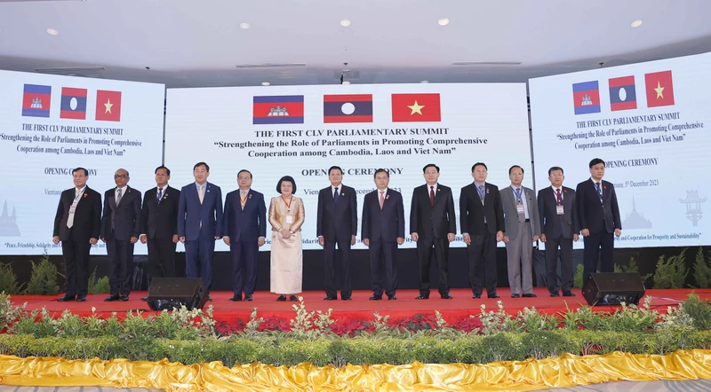 Solemn opening of the first Cambodia-Laos-Vietnam National Assembly Summit