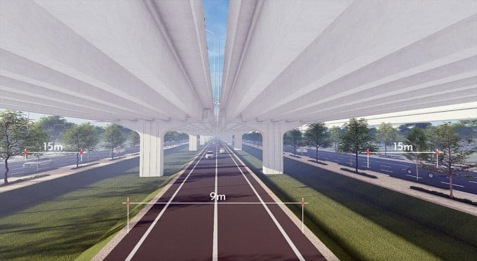 The 4th Ring Road of the Capital Region will include elevated and low-lying roads. Graphics: Vo Hai - Do Nam