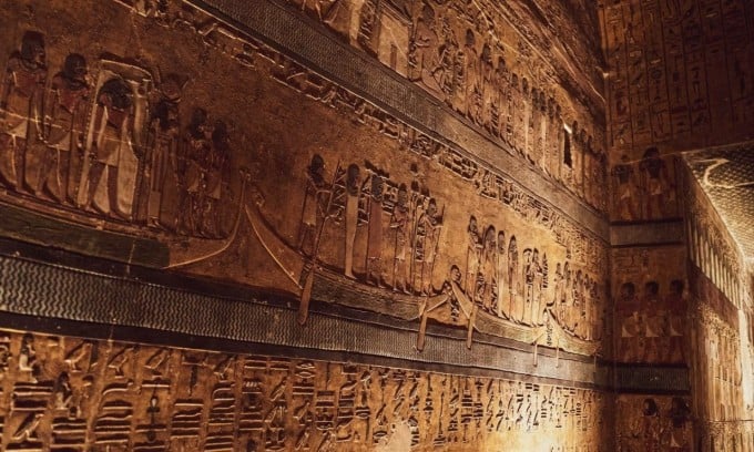 [The hieroglyphs in the tomb are well preserved. Photo: Unsplash