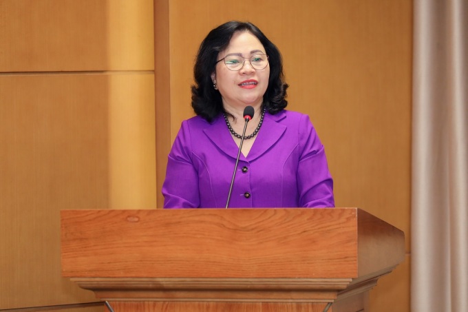 Ms. Ngo Thi Minh - Deputy Minister of Education and Training spoke at the ceremony. Photo: Vingroup