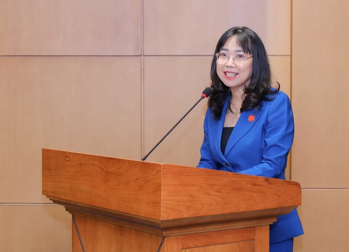 Ms. Le Mai Lan - Vice President of Vingroup and President of VinUni University shared at the signing ceremony. Photo: Vingroup