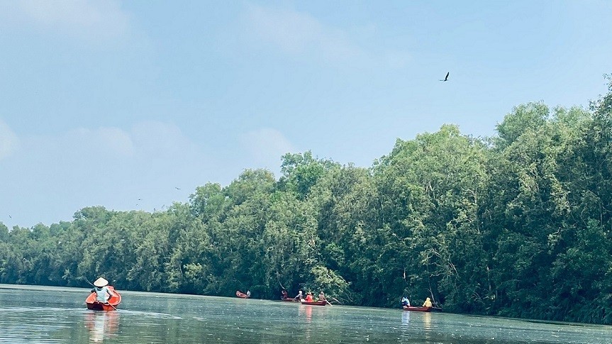 In Dong Thap Muoi fliegen Störche geradewegs durch die Luft und im Wasser von Thap Muoi glitzern Fische und Garnelen.