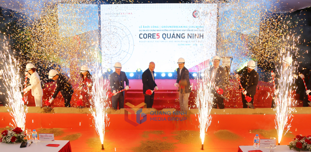 บริษัทร่วมทุน Indochina Capital และ Kajima Corporation (ประเทศญี่ปุ่น) จัดพิธีวางศิลาฤกษ์โครงการ Core5 Quang Ninh ที่สวนอุตสาหกรรม Bac Tien Phong