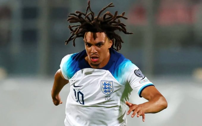 Alexander-Arnold in England's 4-0 win over Malta at Ta Qali Stadium on June 16, 2023. Photo: FA