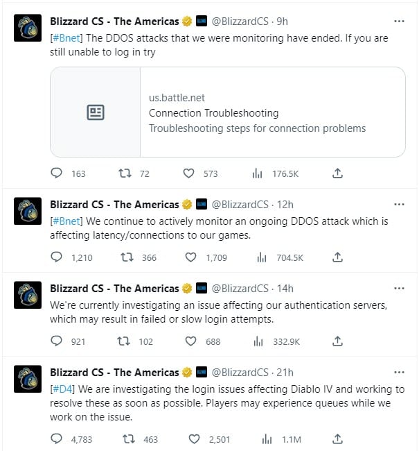 Diablo IV và nhiều trò chơi của Blizzard bị tấn công DDoS - Ảnh 2.