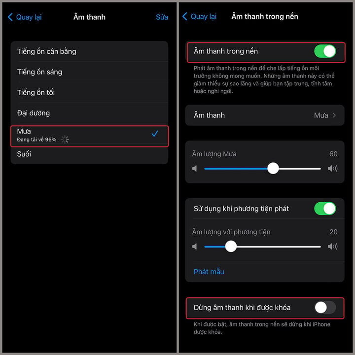 Ways to turn on background sound on iPhone to help you sleep better - 3