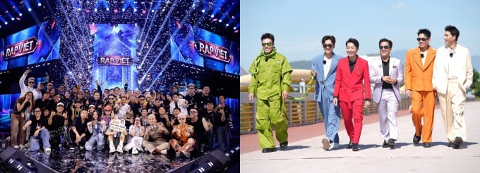 Tras el éxito de la temporada 3, el Rap Viet All-Star Concert 2023 se llevará a cabo el 7 de octubre (izquierda). El programa 2 días 1 noche (derecha) acaba de regresar e inmediatamente se convirtió en el programa de mayor tendencia en YouTube.