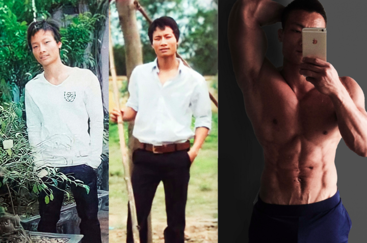 Sự thay đổi vóc dáng đáng ngạc nhiên của chàng trai 9x sau khi tập luyện gym.