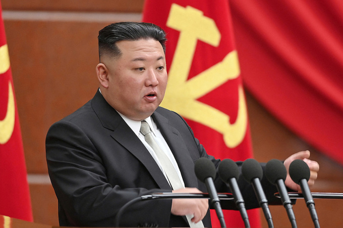 El líder Kim Jong-un en la octava reunión del Comité Central del Partido del Trabajo de Corea en Pyongyang en enero. Foto: KCNA