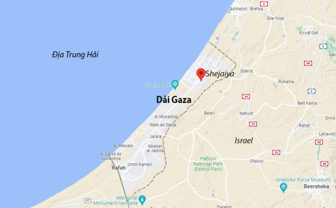 Lage des Bezirks Shejaiya im Gazastreifen. Grafik: Google Maps