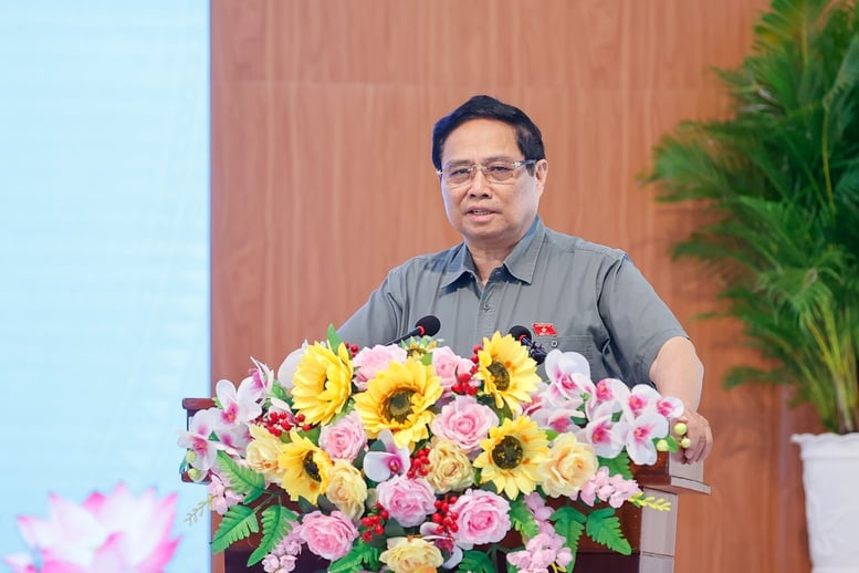 នាយករដ្ឋមន្ត្រីបានទទួលស្គាល់ វាយតម្លៃខ្ពស់ និងអបអរសាទរចំពោះសមិទ្ធផលរបស់គណៈកម្មាធិការបក្ស រដ្ឋាភិបាល កងទ័ព និងប្រជាជនខេត្ត Can Tho នាពេលថ្មីៗនេះ - រូបថត៖ Doan Nhat
