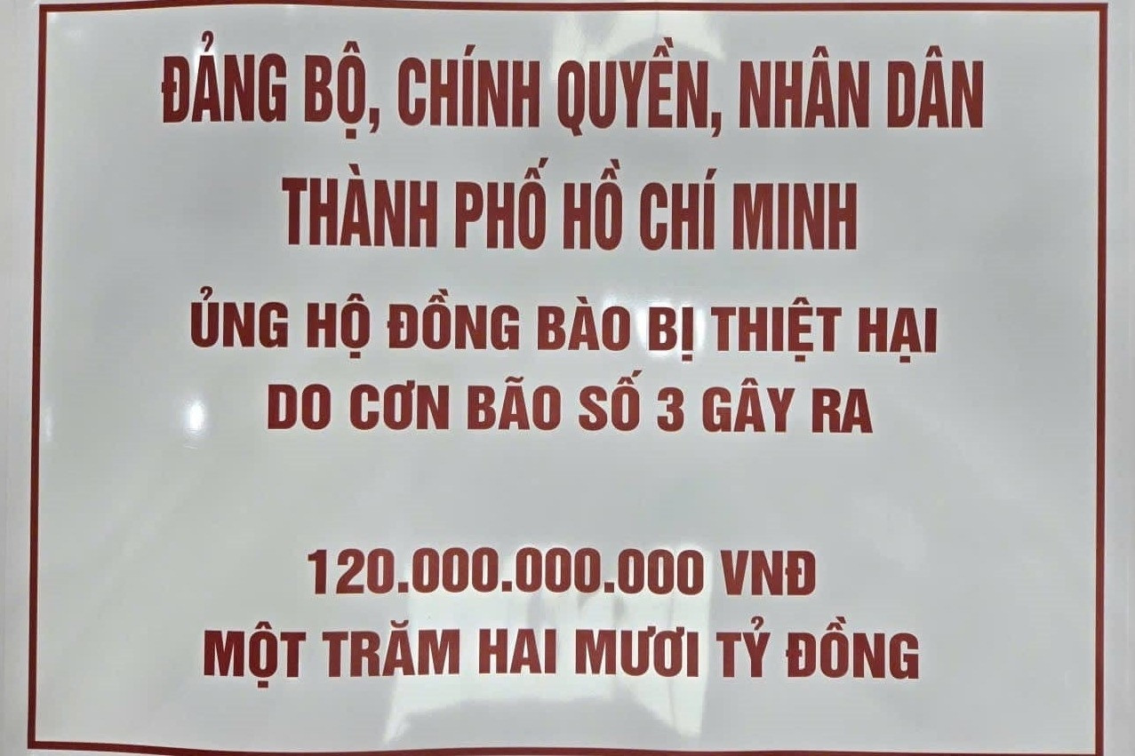 TPHCM ủng hộ đồng bào vùng bão lũ 120 tỷ đồng