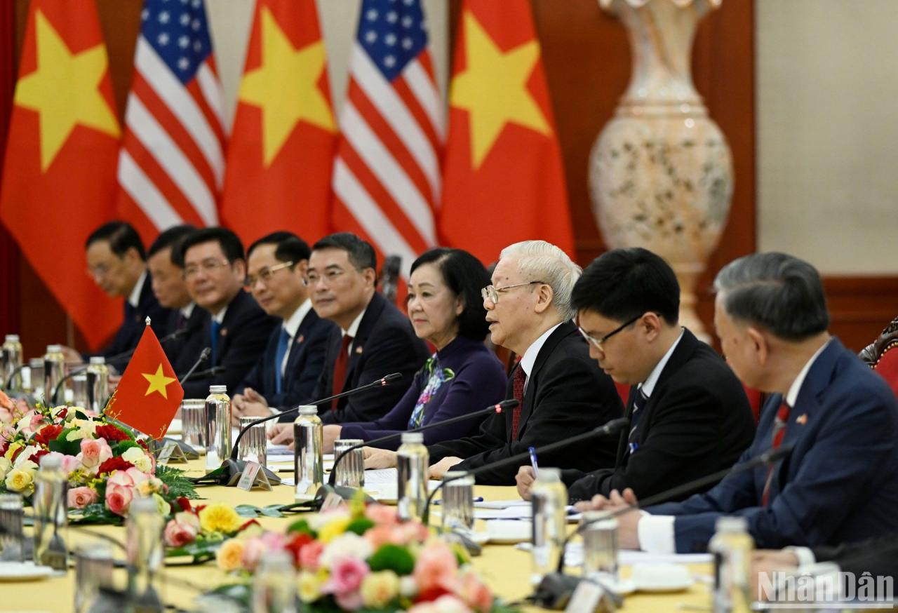 [Photo] General Secretary Nguyen Phu Trong holds talks with US President Joe Biden photo 2