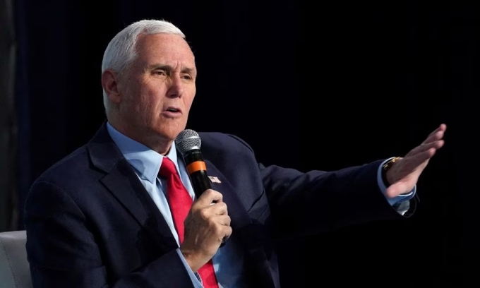 Cựu tổng thống Mỹ Mike Pence tại Washington hôm 31/3. Ảnh: Reuters