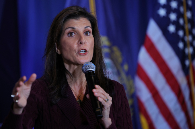 Nikki Haley, former US ambassador to the United Nations, speaks to Republican voters on January 18 ahead of the New Hampshire primary. Photo: Reuters