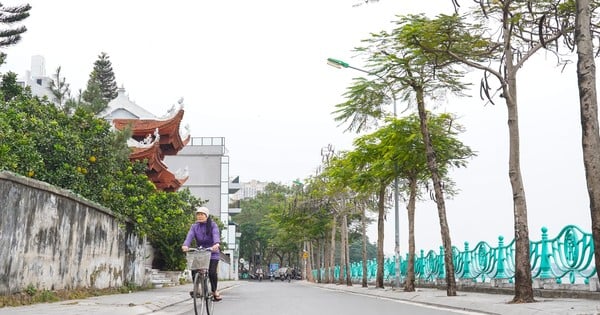 Die Straßen von Hanoi sind an einem kalten Wochenende menschenleer