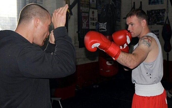 Rooney during a boxing practice when he was young. Photo: Facebook / Wayne Rooney