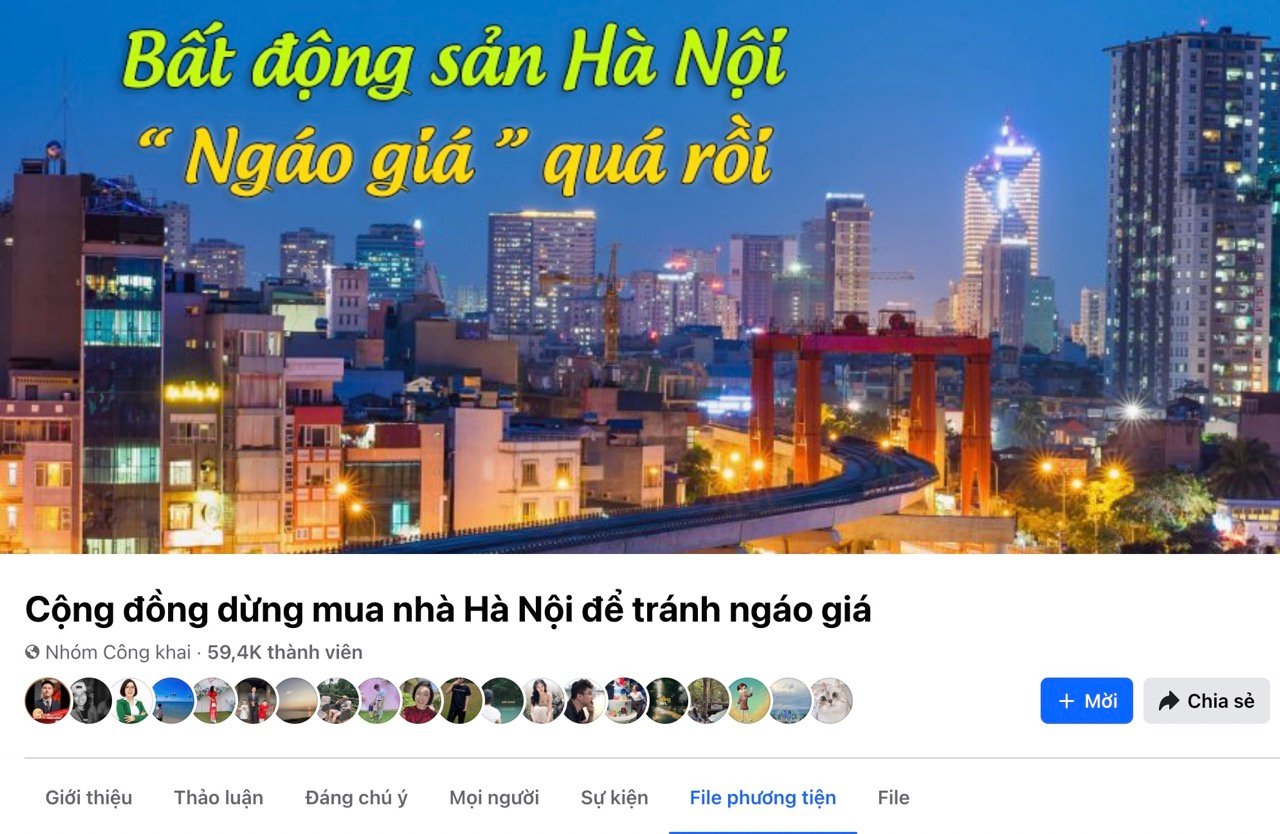 Gần 60.000 người tham gia nhóm “kêu gọi dừng mua nhà Hà Nội để tránh ngáo giá