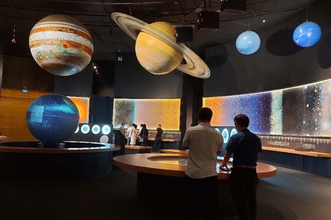 The room shows three main themes: the earth and the sun, the sister planets, the solar system in the history of the universe. Photo: ICISE Center