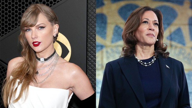 ハリス氏はテイラー・スウィフトについて28回言及した（写真1）