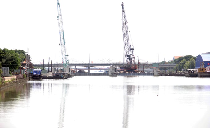 Cai Khe fishing port is built at Khai Luong canal, Ninh Kieu district. Photo: An Binh