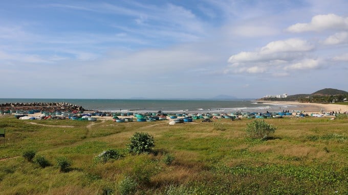 Panoramic view of Ong Dia Rock Fishing Wharf, Phan Thiet City. Photo: Tu Huynh