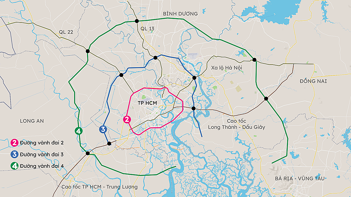 Đề xuất gom Vành đai 4 TP HCM thành một dự án lớn