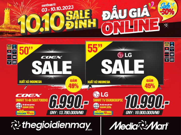 MediaMart super sale 50% off electronics and technology on 10.10 - 1