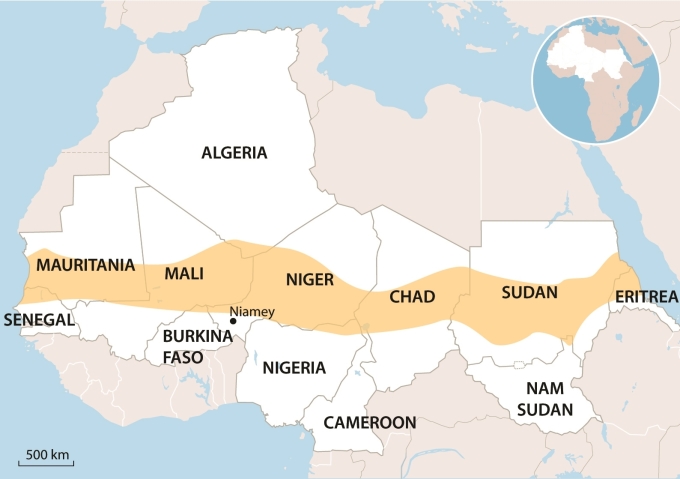 Localisation du Niger et de la région du Sahel. Graphisme : AFP