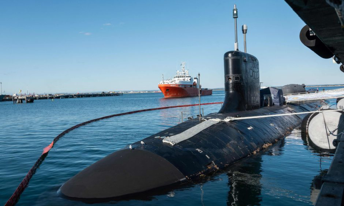 Virginia-class submarine USS North Carolina in western Australia on August 4. Photo: AFP