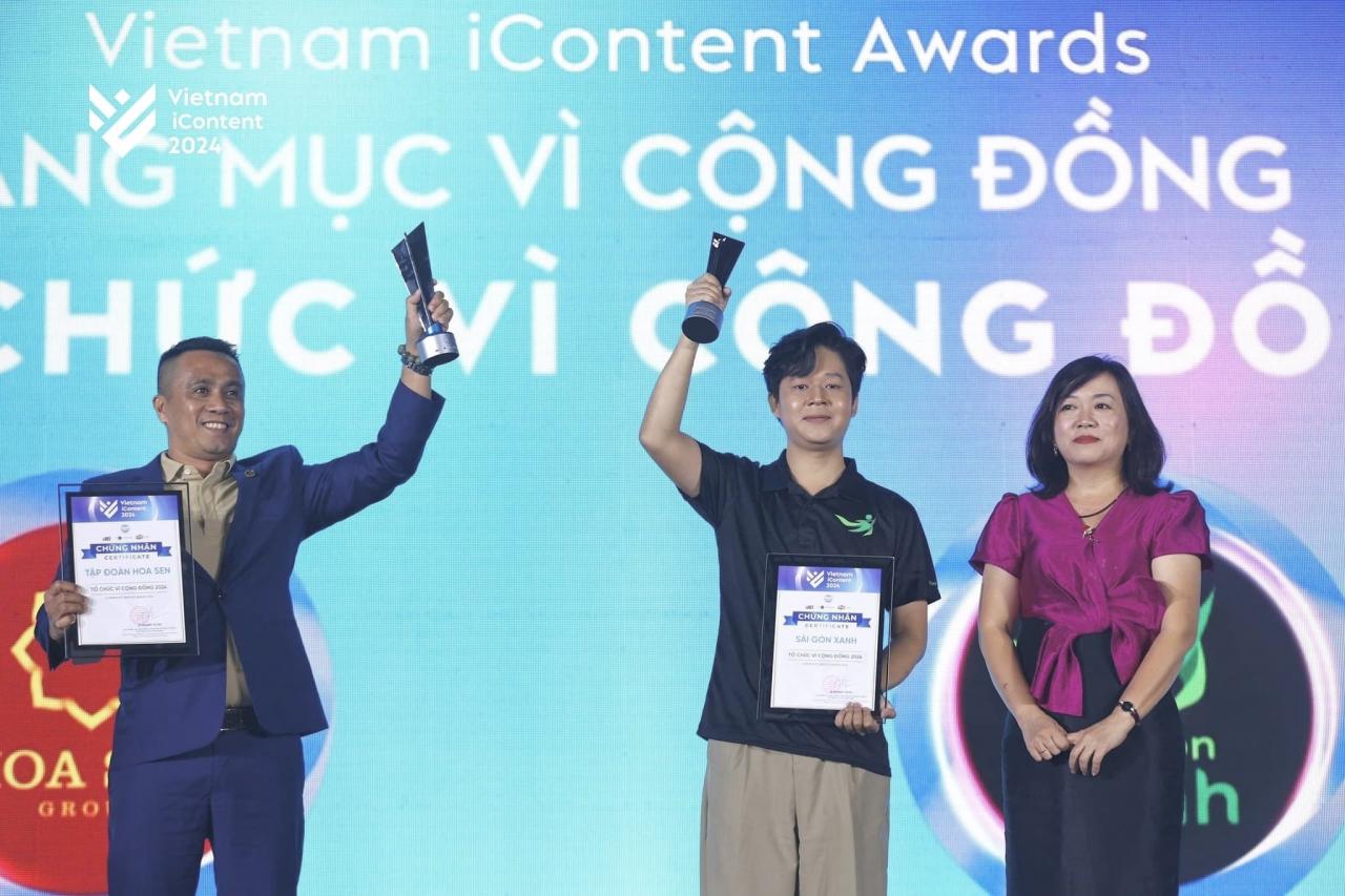 Tập đoàn Hoa Sen chinh phục giải Vietnam iContent 2024 hạng mục Tổ chức vì cộng đồng