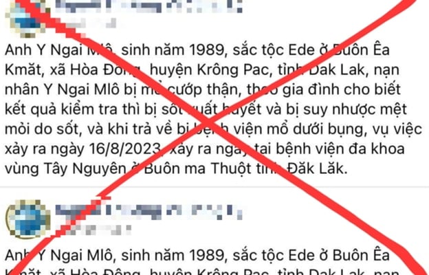 Hospital de Dak Lak desmiente información en redes sociales sobre el "robo de riñón" de un paciente.