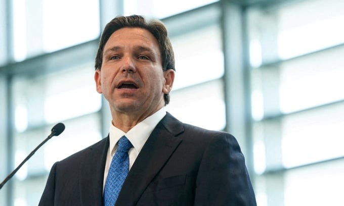 Florida Governor Ron DeSantis speaks at an event in Maryland in April. Photo: Reuters