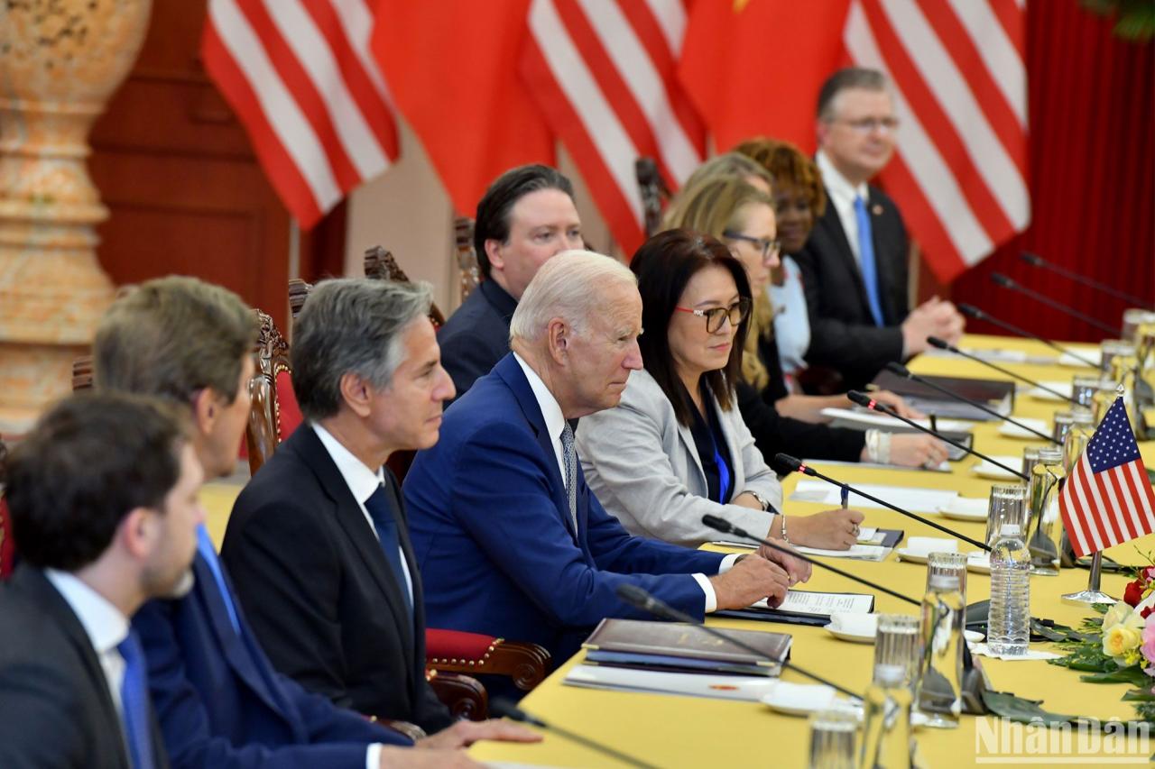 [Photo] General Secretary Nguyen Phu Trong holds talks with US President Joe Biden photo 4