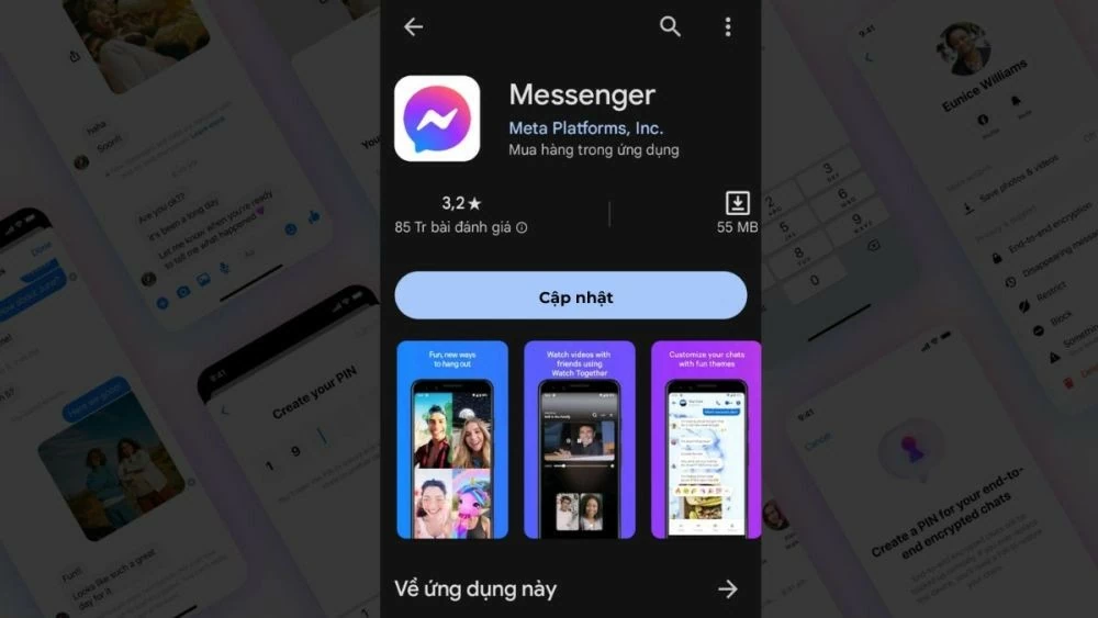 Cách cập nhật Messenger phiên bản mới nhất có ghi chú