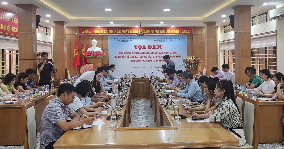 Tọa đàm trực tiếp với các doanh nghiệp về hệ sinh thái tận dụng các FTA, trong đó có Hiệp định EVFTA trong lĩnh vực da giày tại Hải Phòng