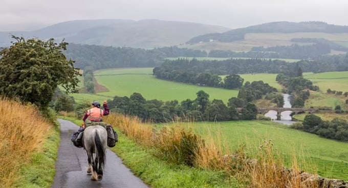 Picturesque scenery as Jane rode from England to Scotland. Photo: SWNS