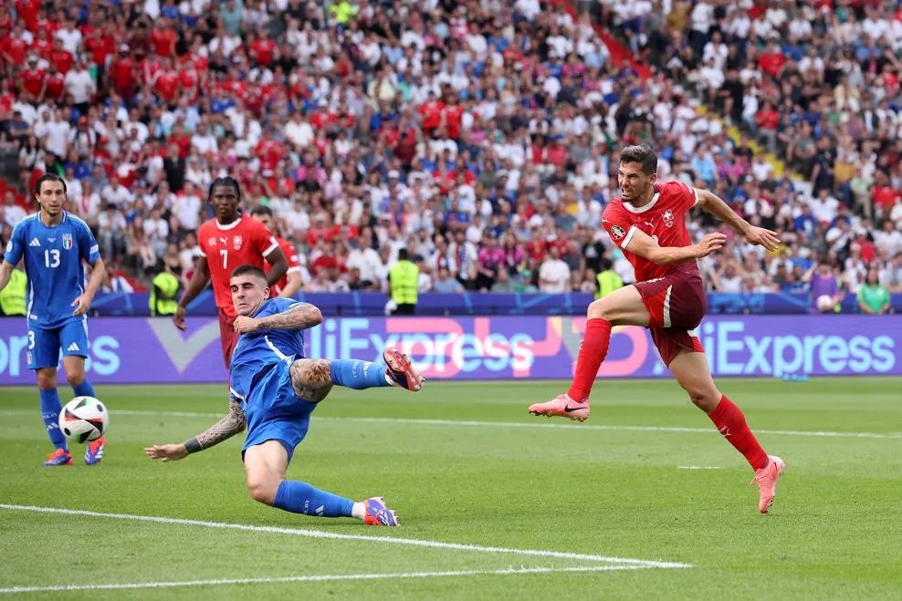 La Suisse a largement mieux joué que l'Italie lors du match des huitièmes de finale de l'EURO 2024. Photo : UEFA