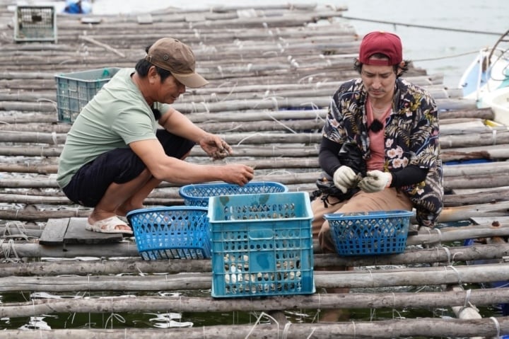 Huy Khanh resultó herido mientras pescaba mariscos para ganar dinero - 1