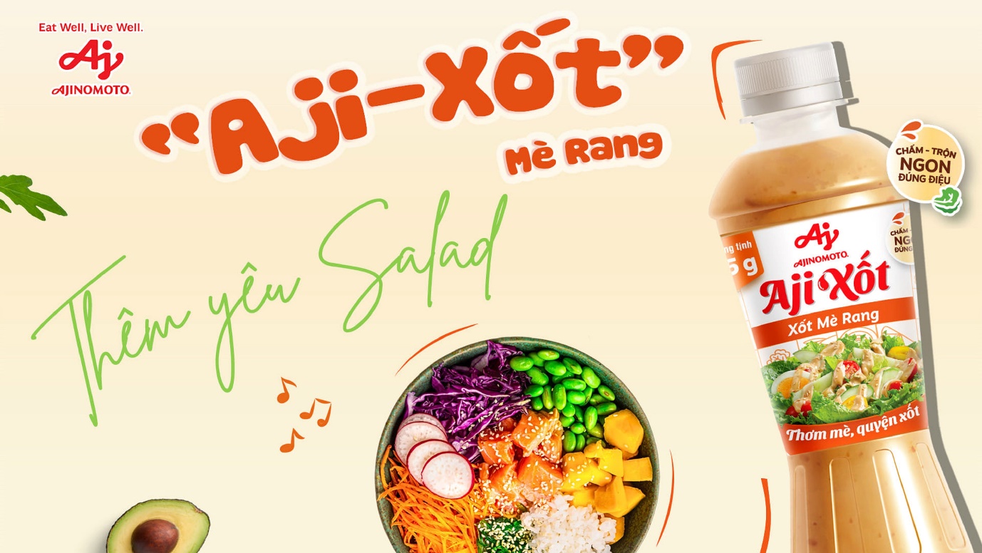 Xốt Mè Rang 'Aji-Xốt' cho món rau thêm hấp dẫn.