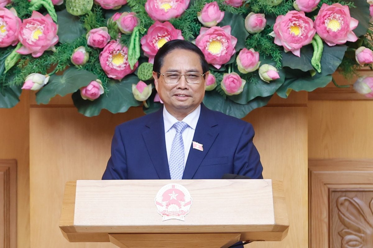 Prime Minister Pham Minh Chinh speaks. Photo: Nhat Bac