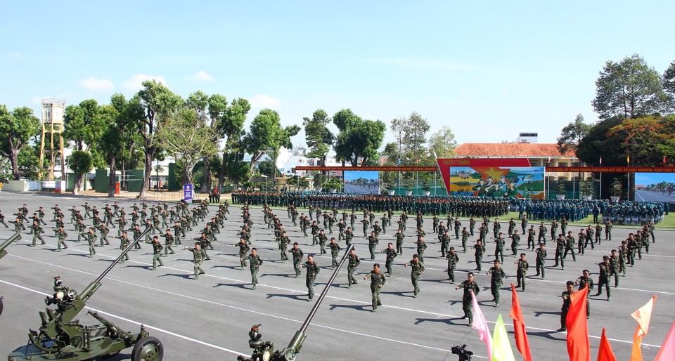 នាយទាហាន និងនាយទាហាននៃទីបញ្ជាការទីក្រុងហូជីមិញ នៅមហោស្រពកីឡាយោធាឆ្នាំ២០២៤។